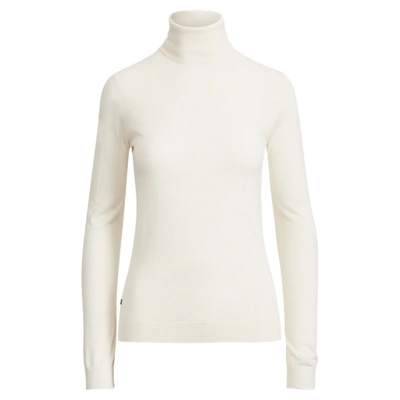 Lauren Ralph Lauren Silk-blend Turtleneck In Mascarpone Cream