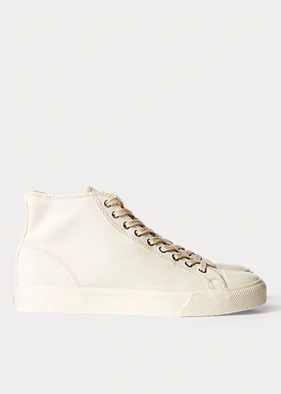 Double Rl Mayport Canvas Sneaker In Greige