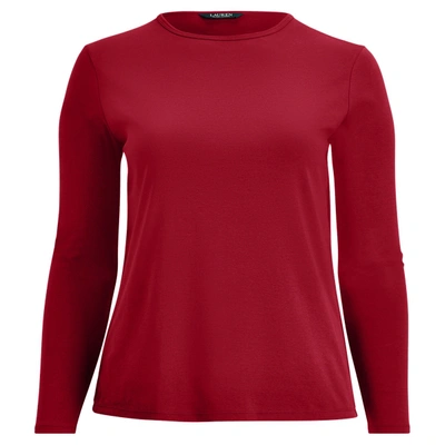 Polo Ralph Lauren Stretch Long-sleeve Tee In Dark Raspberry