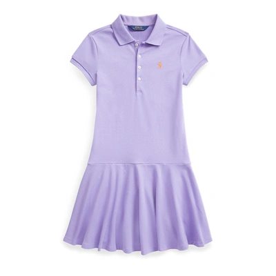 Polo Ralph Lauren Kids' Stretch Mesh Polo Dress In Hyacinth