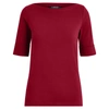 Lauren Ralph Lauren Cotton Boatneck Top In Dark Raspberry