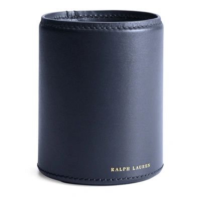 Ralph Lauren Brennan Leather Pencil Cup In Navy