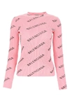 BALENCIAGA BALENCIAGA ALL OVER LOGO RIBBED TOP