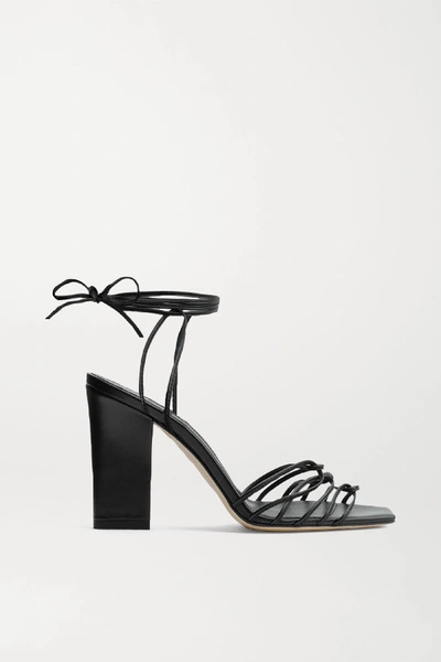 Aeyde Daisy Strappy Leather Sandals In Black