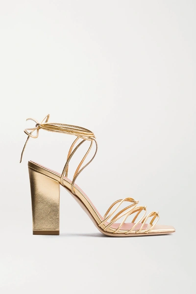 Aeyde Daisy 100 Gold Leather Sandals