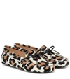 TOD'S GOMMINO LEOPARD-PRINT CALF-HAIR MOCCASINS,P00494771