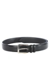 Orciani Calf Belt In Brushed Leather In Nero