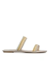 RENÉ CAOVILLA CRYSTAL AND STRAW SANDALS,C10566 GREY