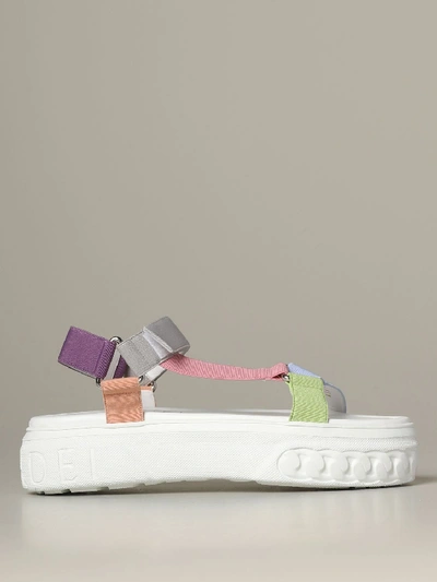 Casadei Multicolor Sandal With Sneakers Sole In White