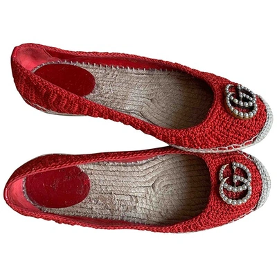 Pre-owned Gucci Lilibeth Red Leather Espadrilles
