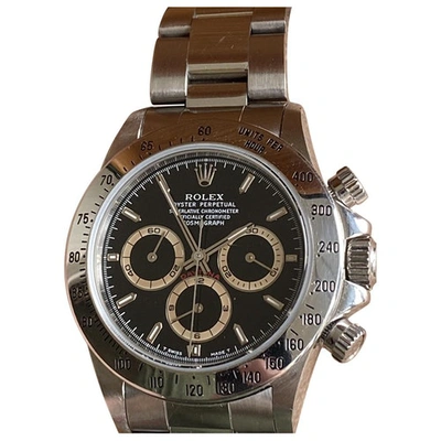 Pre-owned Rolex Daytona Black Steel Watch