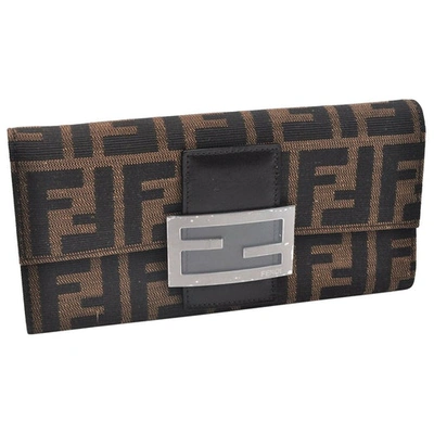 Pre-owned Fendi Brown Cloth Wallet