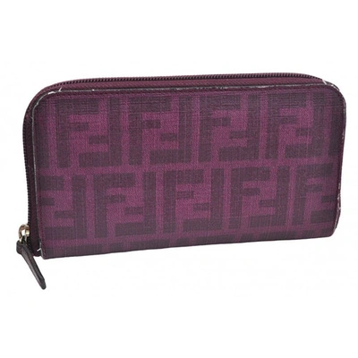 Pre-owned Fendi Purple Leather Wallet