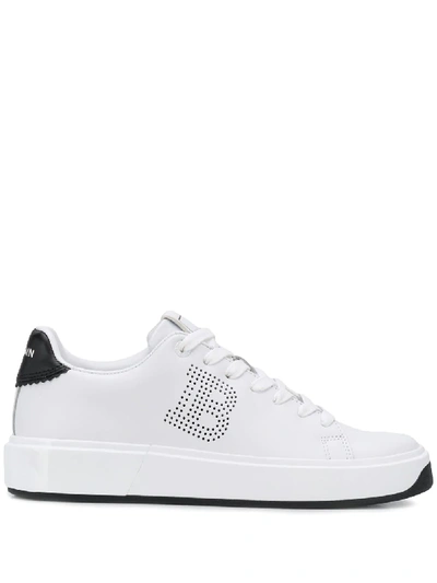 Balmain Perforated B-court Trainers In White
