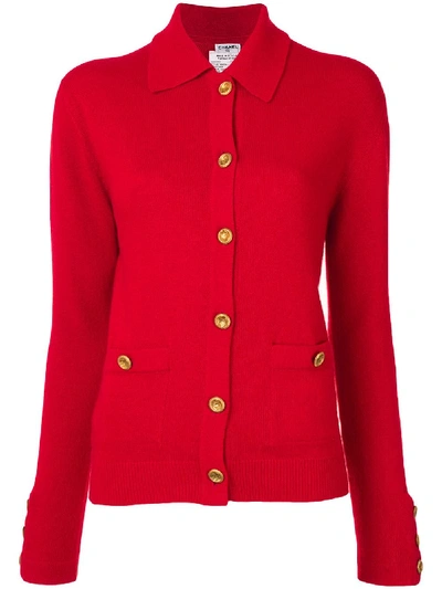 Pre-owned Chanel 1993 Cardigan In Red