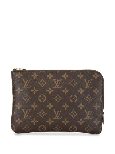 Pre-owned Louis Vuitton 2018  Etui Voyage Pm Clutch In Brown