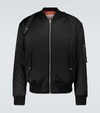 Alexander Mcqueen Black Light Satin Harness Bomber Jacket In Black