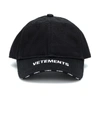 VETEMENTS LOGO COTTON BASEBALL CAP,P00495058