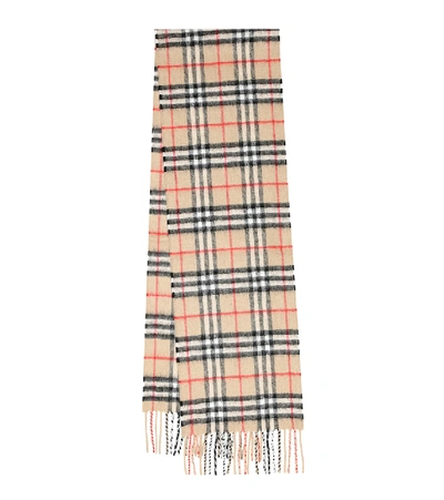 Burberry Kids' The Mini Classic Vintage Check Cashmere Scarf In Beige
