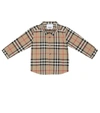 Burberry Babies' Vintage Check Cotton Poplin Shirt In Beige