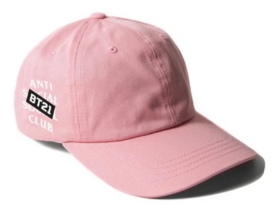 Pre-owned Anti Social Social Club X Bt21 Snapped Cap (fw19) Pink