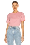 Acne Studios Men's Nash Face Crewneck Cotton Tee In Blush Pink