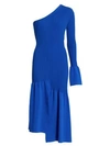 3.1 Phillip Lim Asymmetrical One-sleeve Cutout Dress In Electric Blue