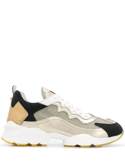 Philipp Plein Colour-block Trainers In Gold