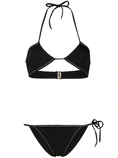 Chloé Contrast-stitch Bikini In Black