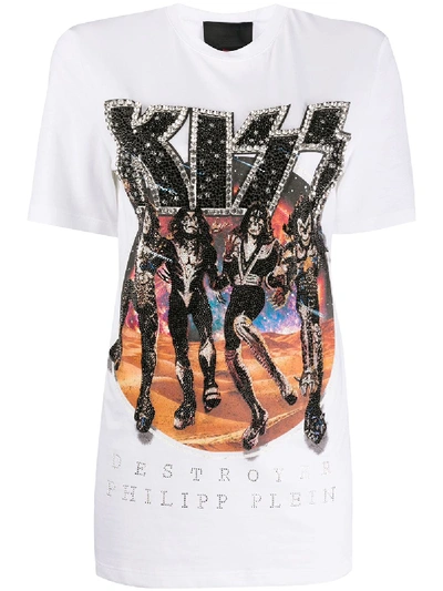 Philipp Plein X Kiss Destroyer T-shirt In White