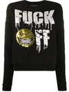 PHILIPP PLEIN EVIL SMILE EMBELLISHED SWEATSHIRT