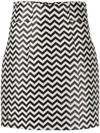 Philipp Plein Chevron Mini Skirt In White