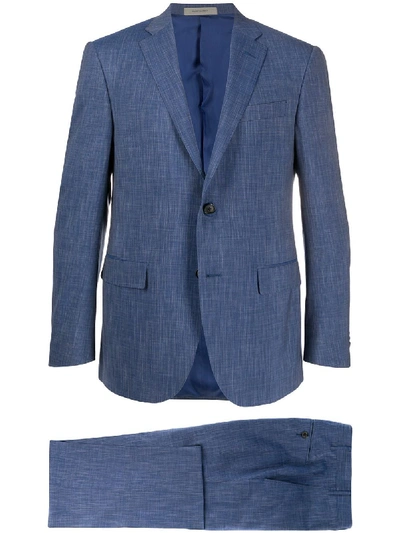 Corneliani Mottled Twill Two-piece Suit In Blue
