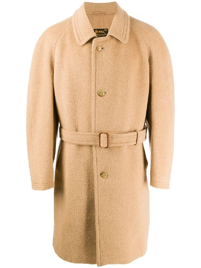 Pre-owned A.n.g.e.l.o. Vintage Cult 1980s Single-breasted Coat In Beige