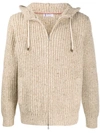 BRUNELLO CUCINELLI KNITTED ZIPPED HOODIE