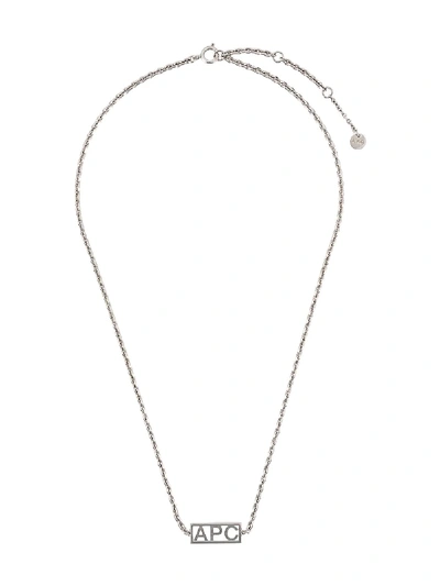 Apc Logo Pendant Necklace In Silver