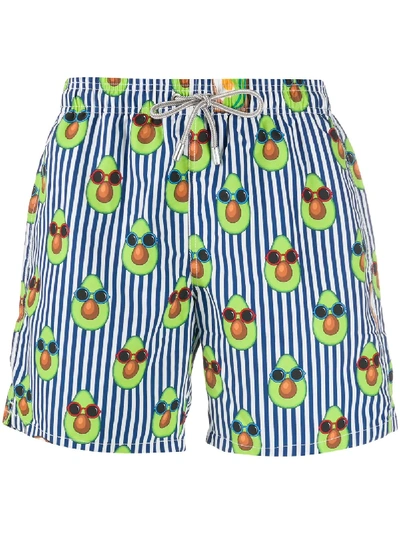 Mc2 Saint Barth Avocado Shades Swim Shorts In White