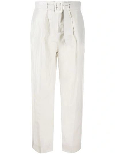 Emporio Armani Pleated Straight-leg Trousers In Grey