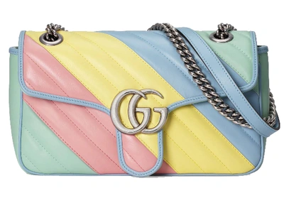 Pre-owned Gucci  Marmont Shoulder Bag Gg Small Pastel Multicolor