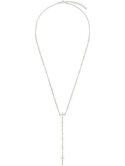 Dsquared2 Rosary Bead Necklace In Metallic
