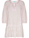 Melissa Odabash Ashley Crochet-trimmed Broderie Anglaise Cotton Coverup In Pink
