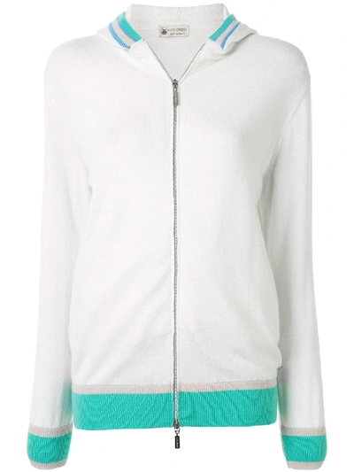 Colombo Piping Stripe Detail Hoodie In White