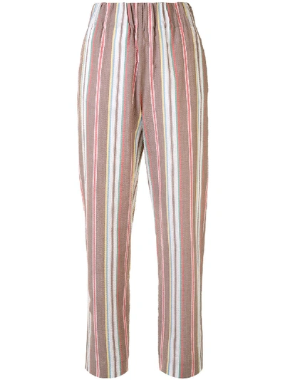 Colombo High-waist Striped Trousers In Multicolour