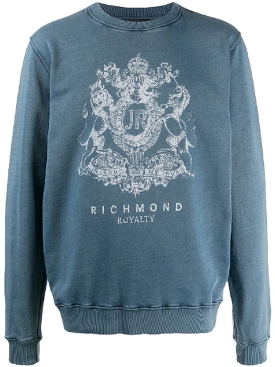 John Richmond Graphic Print Sweatshirt In Blue