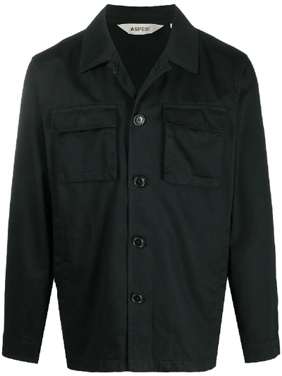 Aspesi Long-sleeved Shirt Jacket In Black