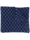 Drumohr Razor Blade Knitted Scarf In Blue