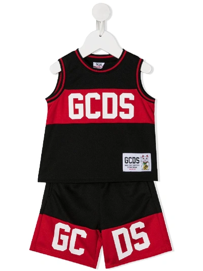Gcds Babies' Logo Tracksuit Set In Black