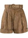 ZIMMERMANN EMPIRE STRIPED PRINT SHORTS