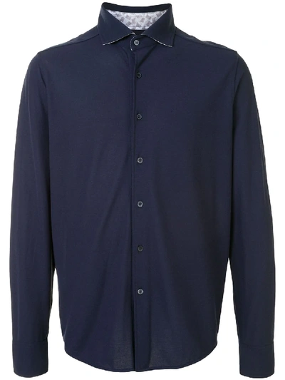 Colombo Spread-collar Sports Shirt In Blue