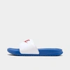 Nike Women's Benassi Jdi Swoosh Slide Sandals From Finish Line In Game Royal/university Red/white